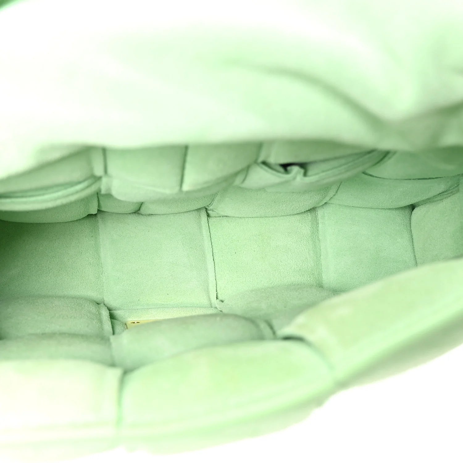 Suede Maxi Intrecciato Padded Chain Cassette Crossbody Bag Wasabi