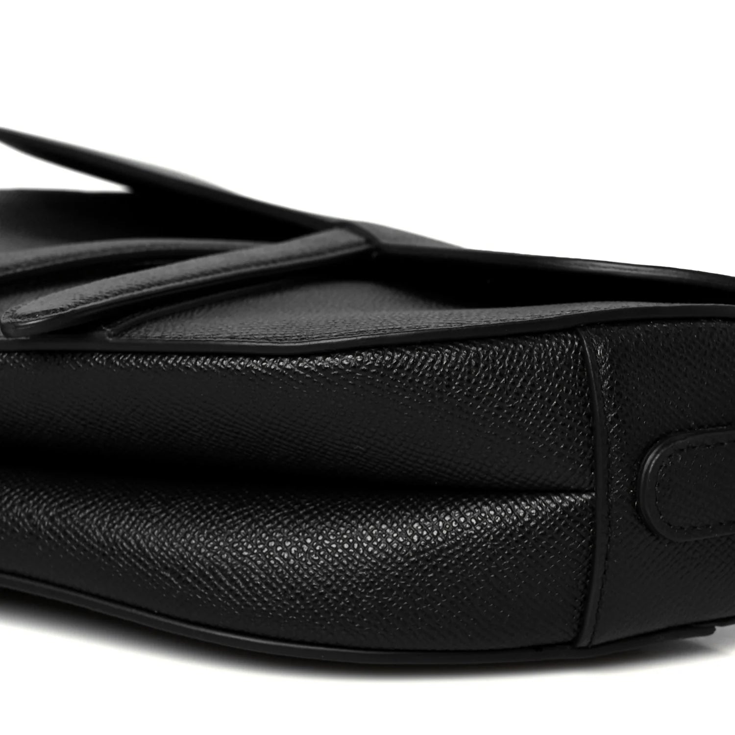 Grained Calfskin Saddle Bag Black