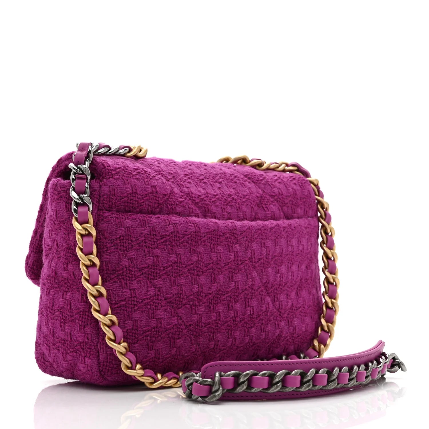 Tweed Quilted Medium  19 Flap Magenta