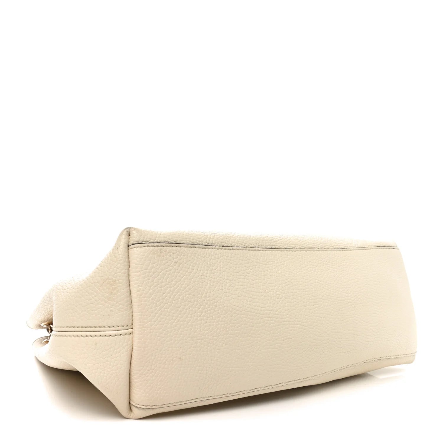 Pebbled Calfskin Medium Soho Chain Shoulder Bag off White