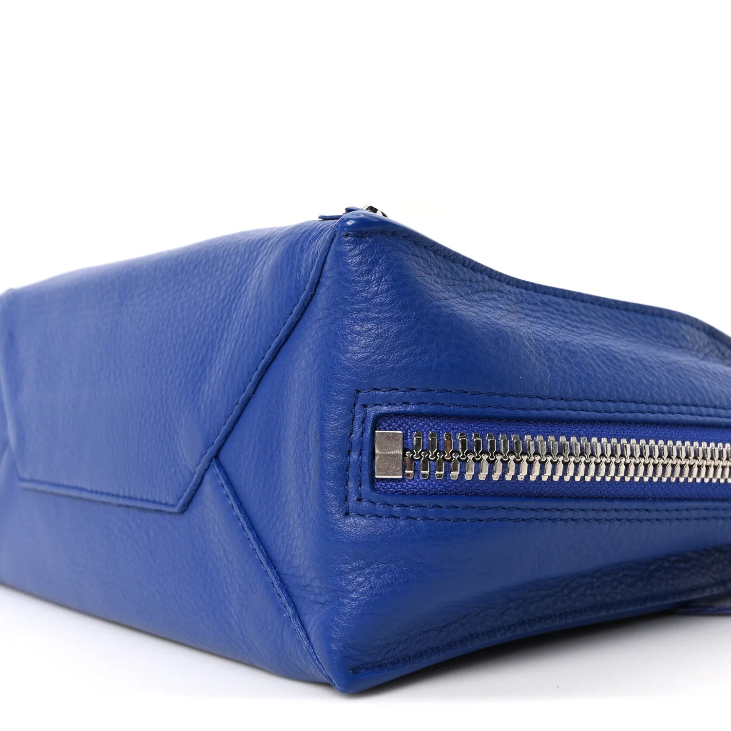 Veau Papier A6 Zip around Tote Bleu Roi