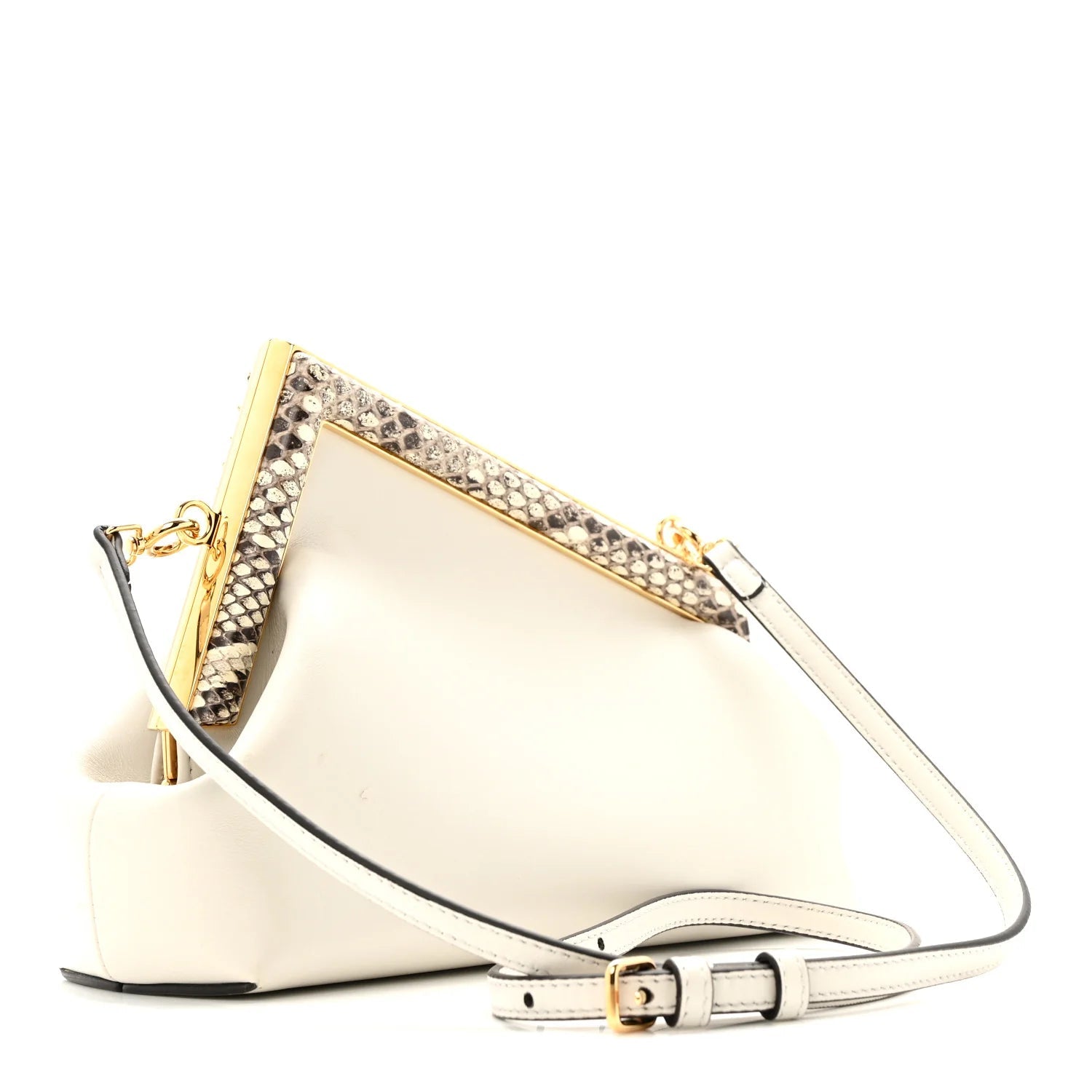 Shiny Nappa Snakeskin Small  First White Roccia