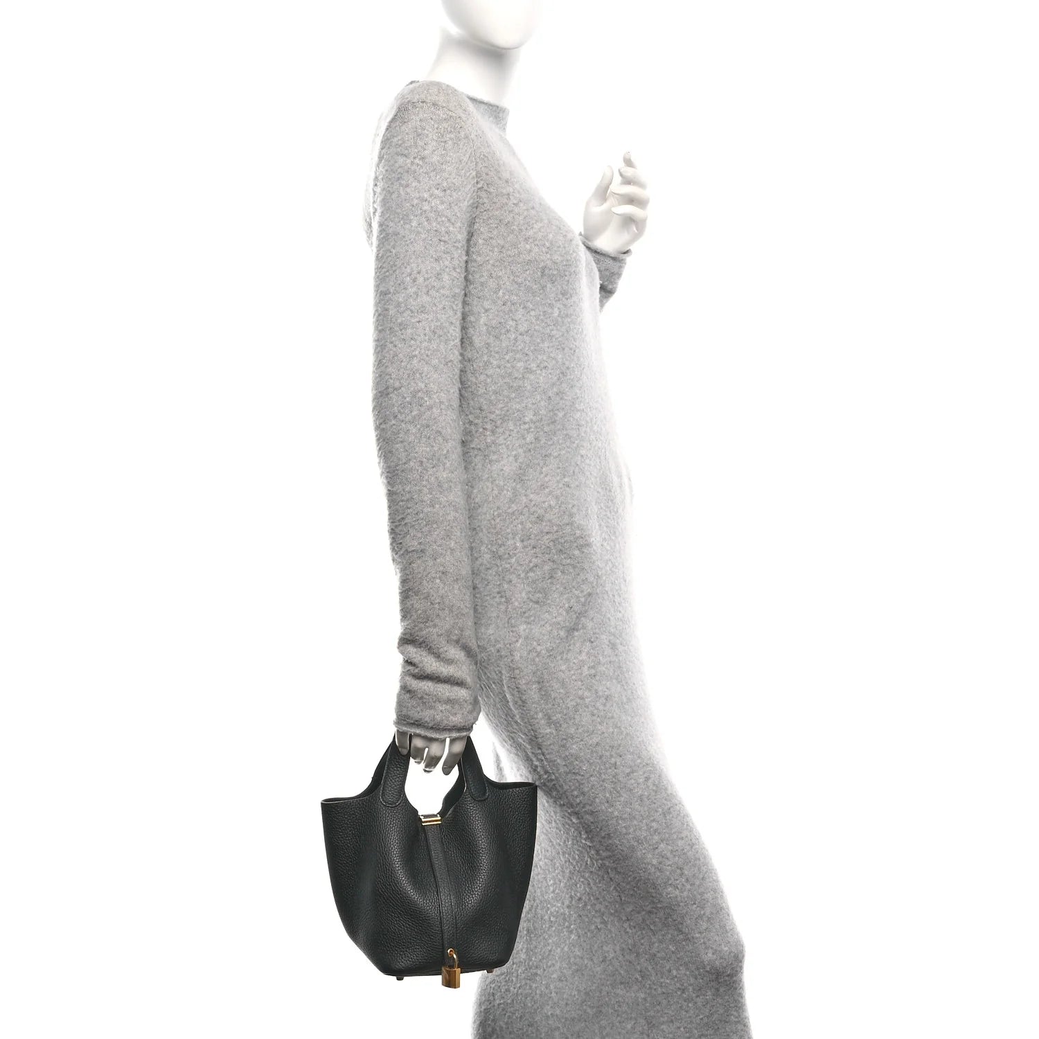 Taurillon Clemence Picotin Lock 18 PM Black