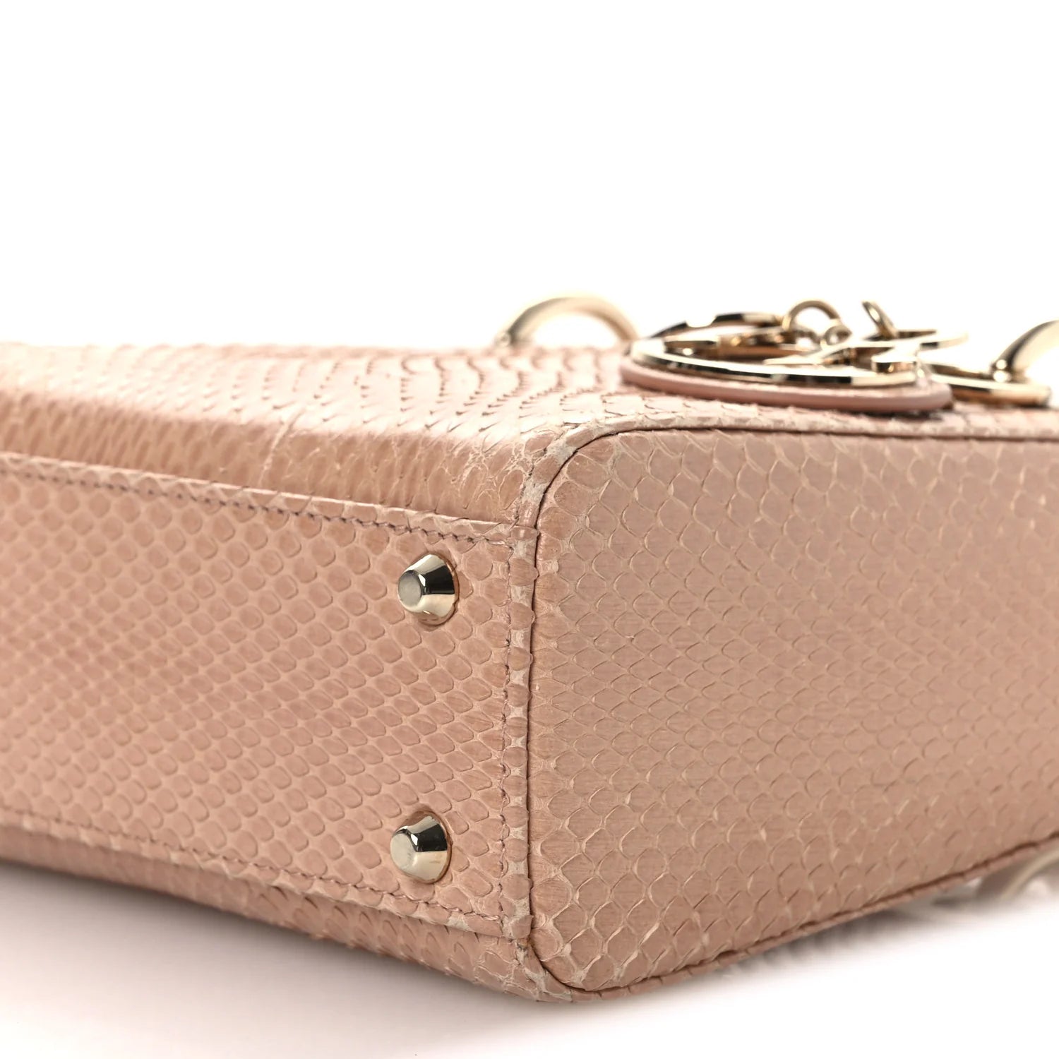 Snakeskin Mini Lady Dior Beige