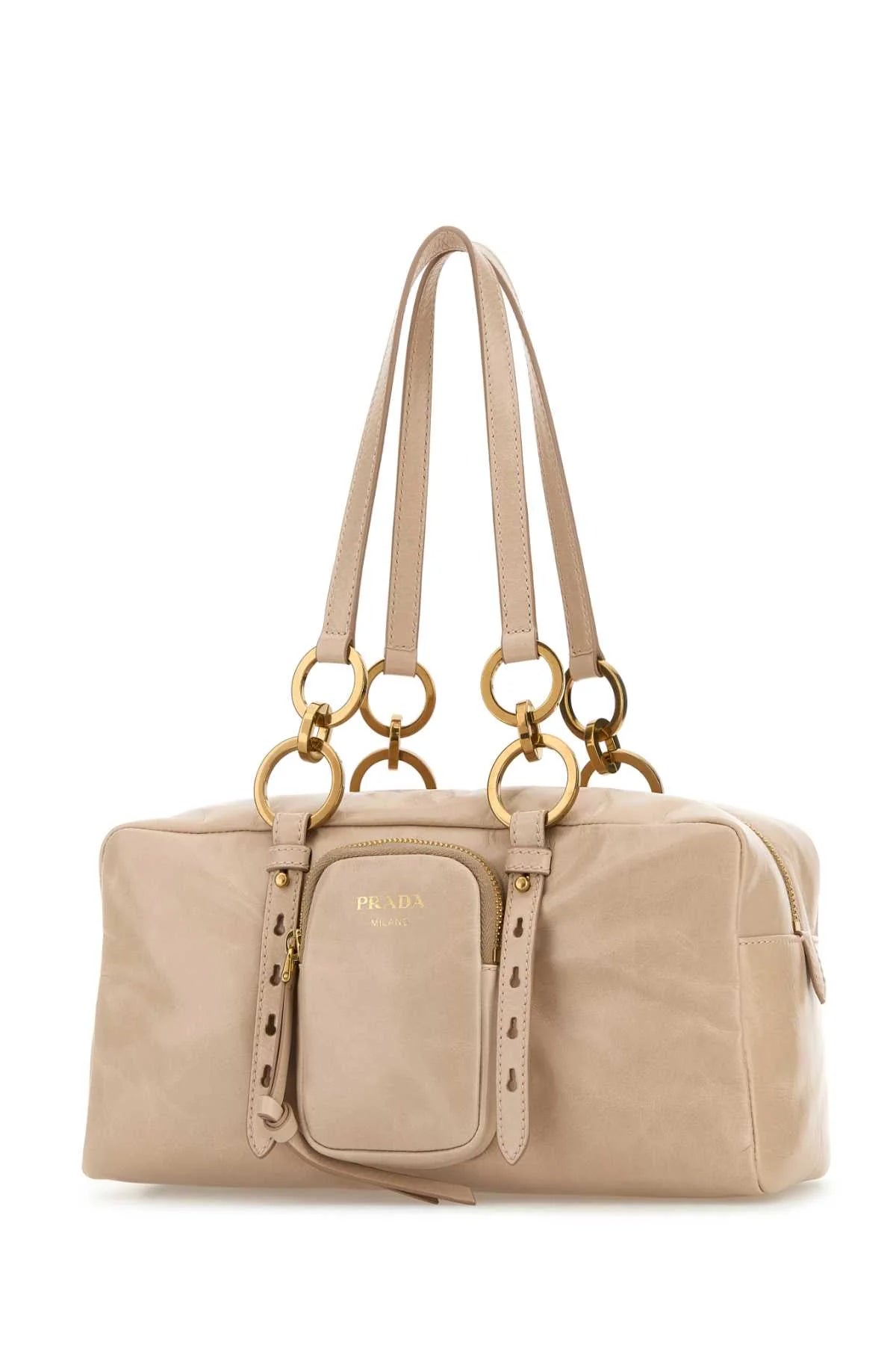 POWDER PINK LEATHER HANDBAG