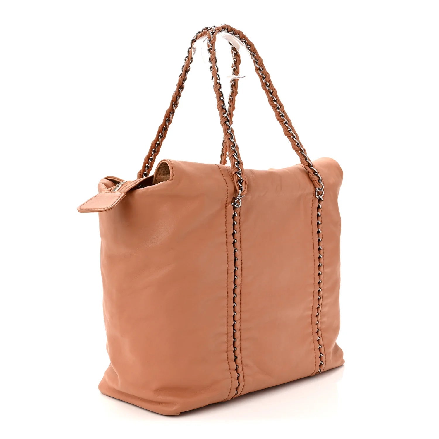 Smooth Calfskin Luxe Ligne Tote Dark Beige