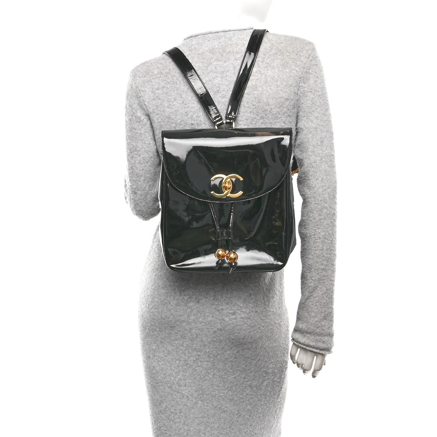 Patent CC Drawstring Backpack Black