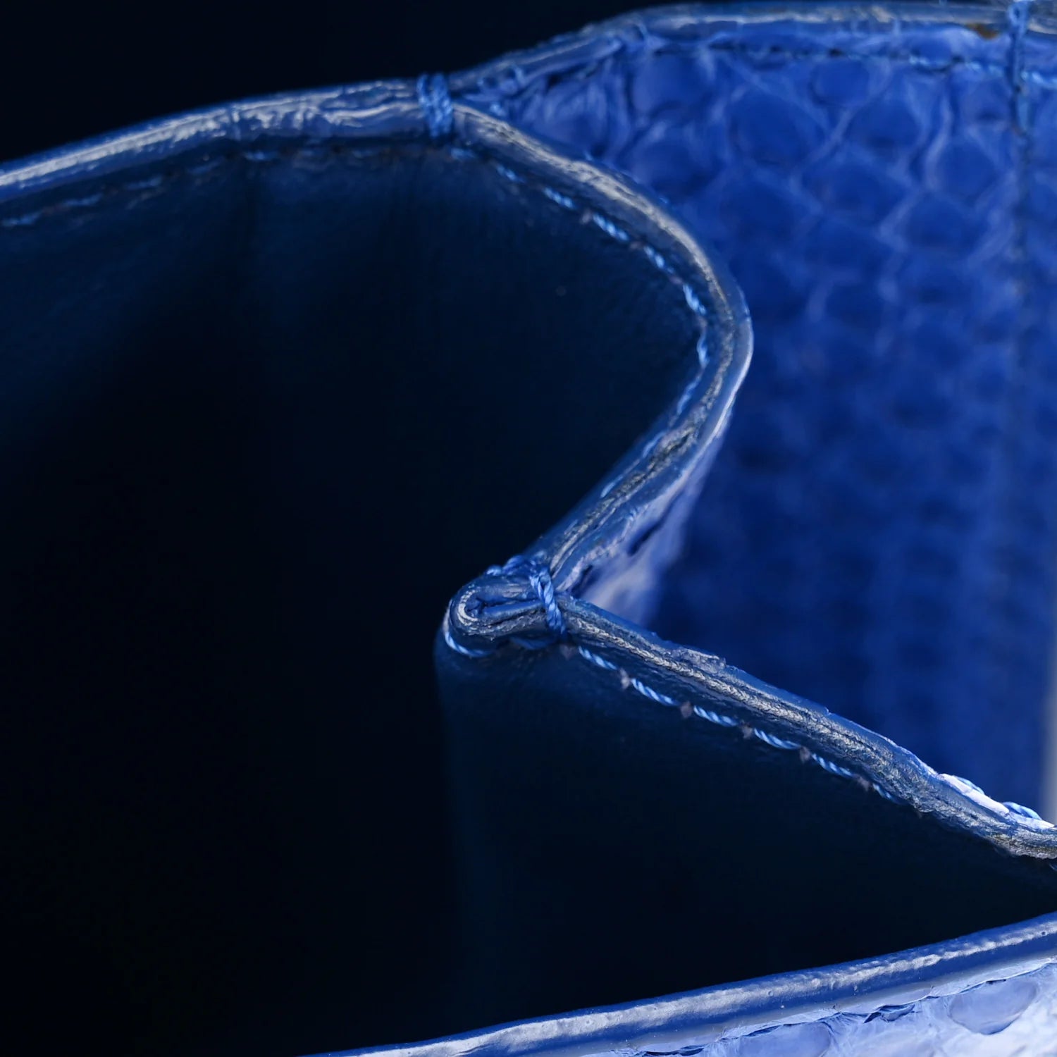 Snakeskin Medium Classic Box Flap Blue