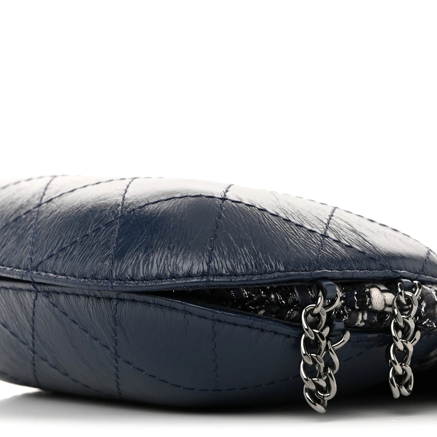 Tweed Calfskin Quilted Small Gabrielle Bucket Blue Multicolor