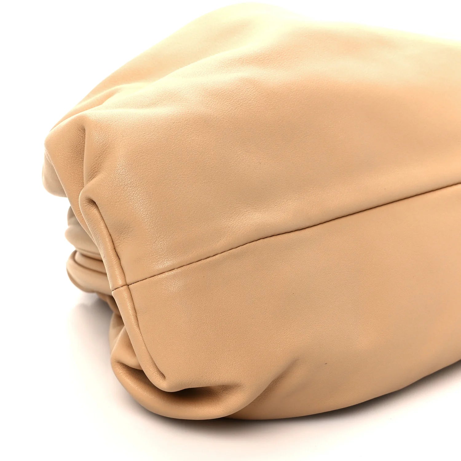 Smooth Butter Calf the Pouch Oversized Clutch Almond