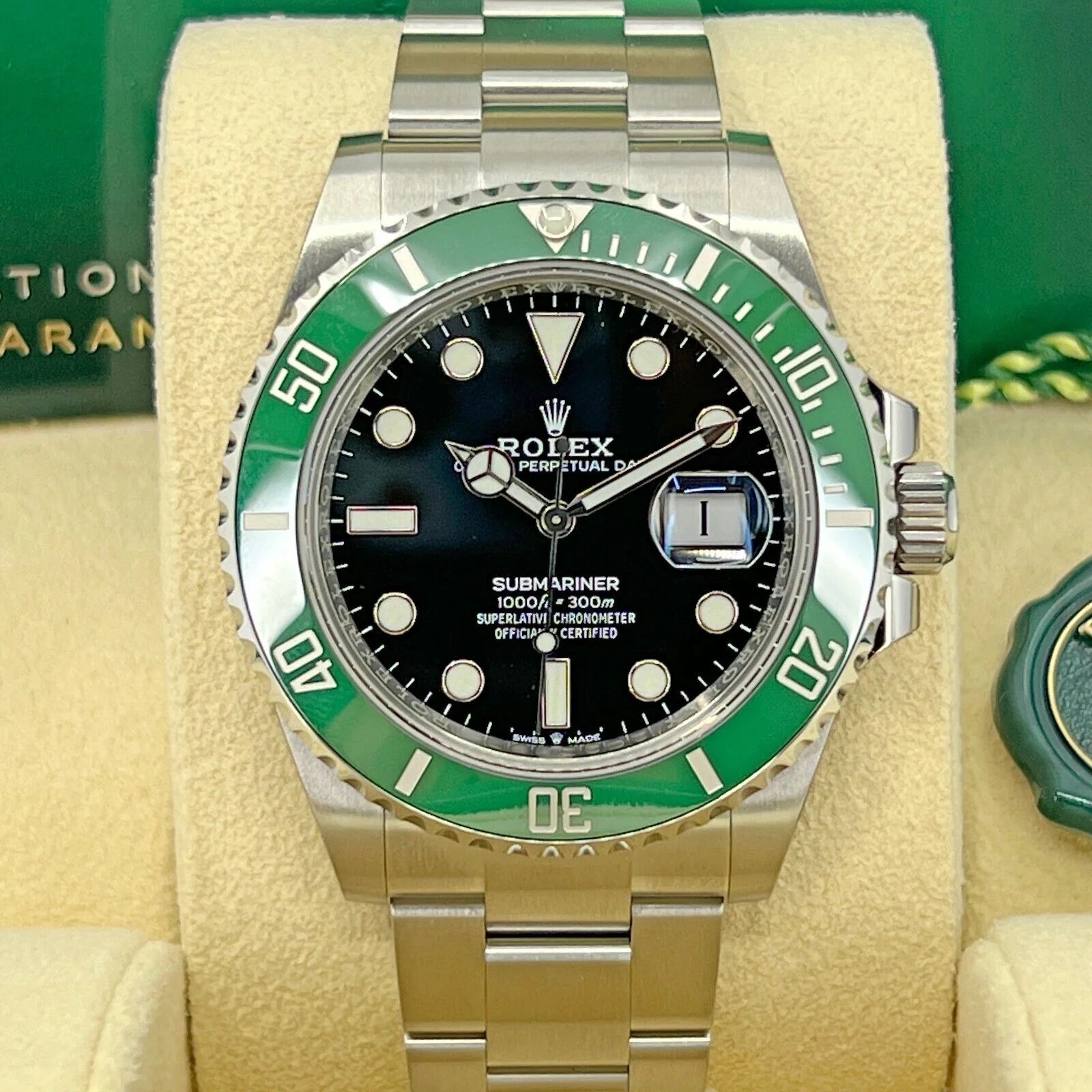 Submariner 41Mm KERMIT STARBUCKS, MK1 Bezel, 126610LV, Complete, 2023
