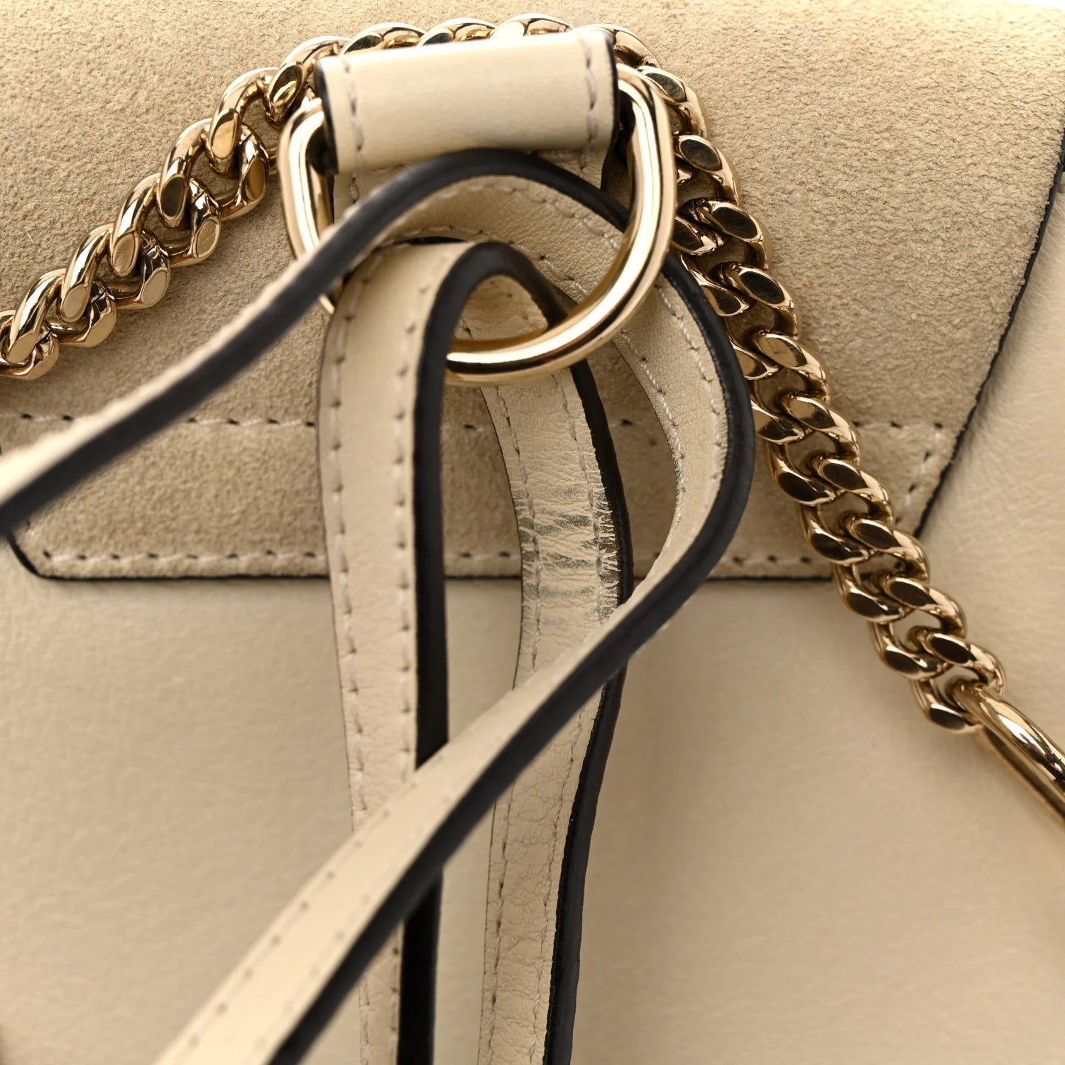 Suede Calfskin Mini Faye Backpack off White