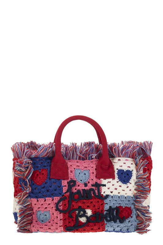 COLETTE CROCHET - HANDBAG with CROCHET FLOWER PATCH