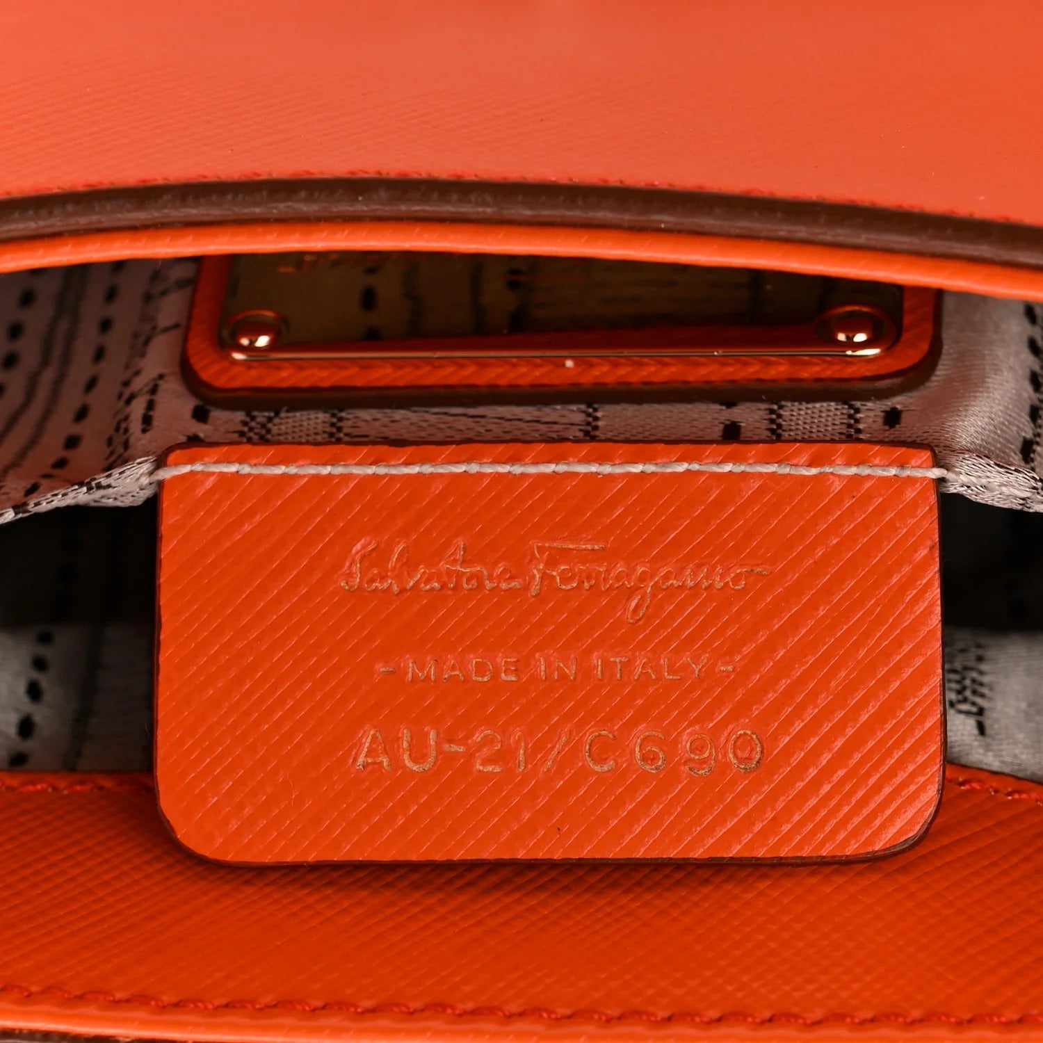 Printed Calfskin Paris Crossbody Bag Orange