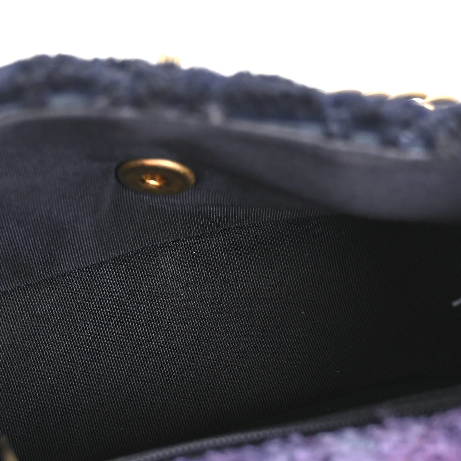 Shearling Tweed Quilted Mini Square Flap Bag Purple