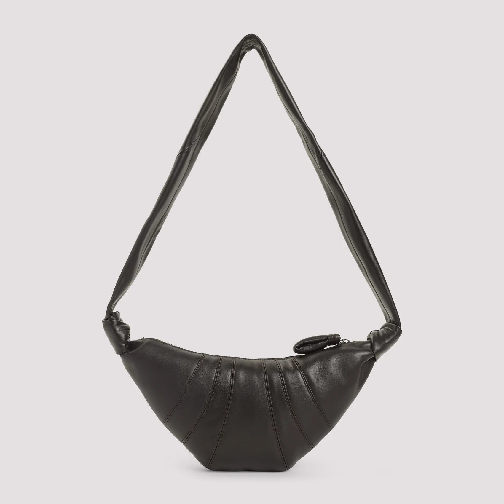 LEATHER CROISSANT ZIP BAG