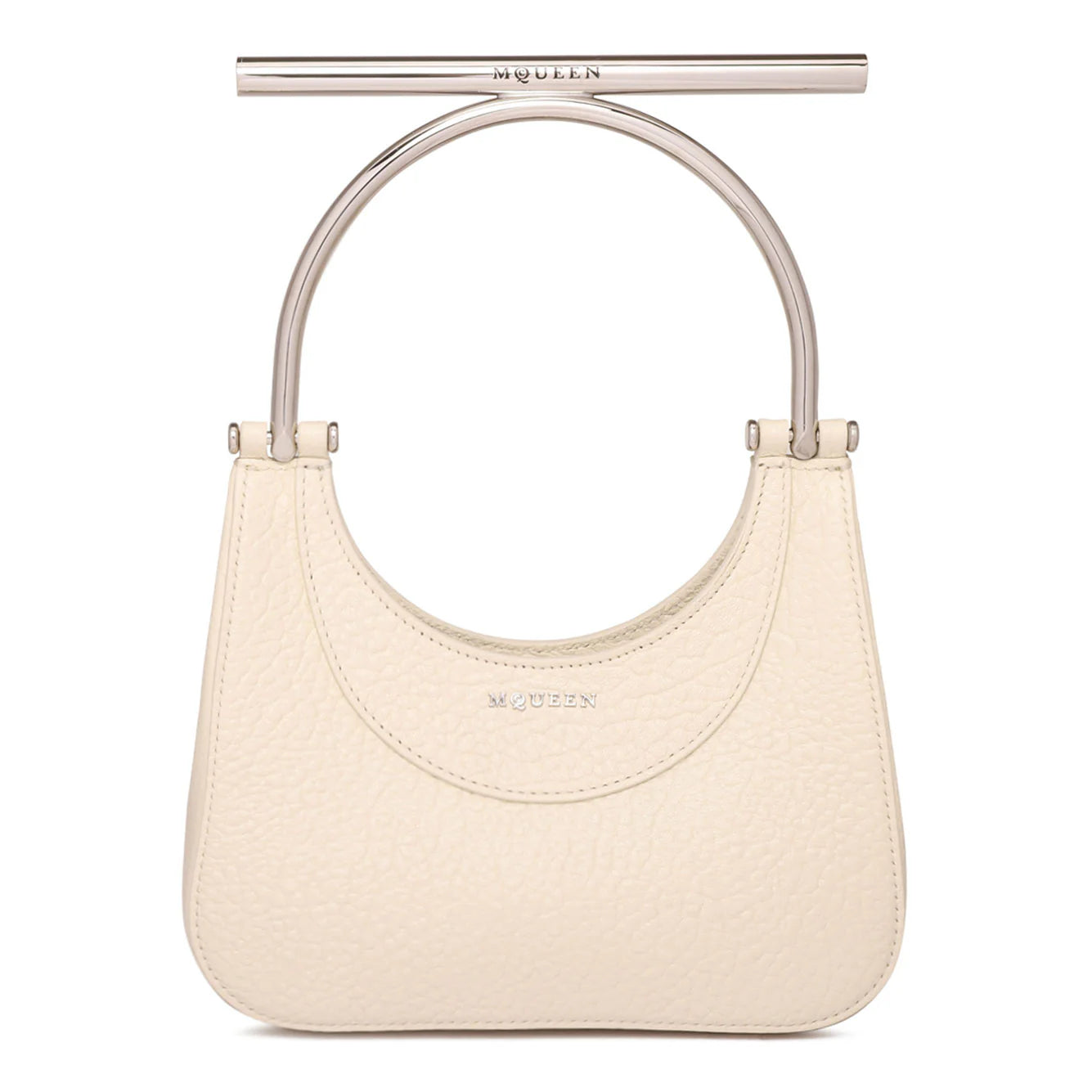 CREAM SILVER LAMB SKIN BAGS