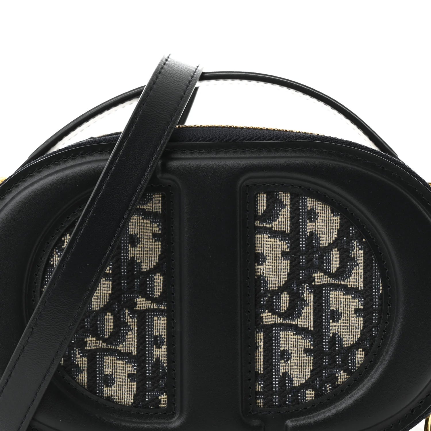 Oblique CD Signature Oval Crossbody Camera Bag Blue Multicolor