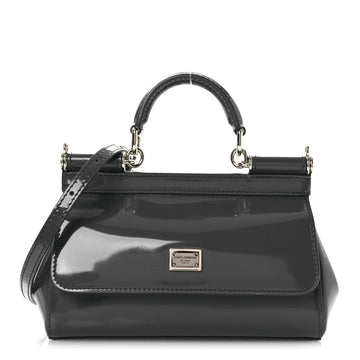 Patent Small Miss Sicily Satchel Grey