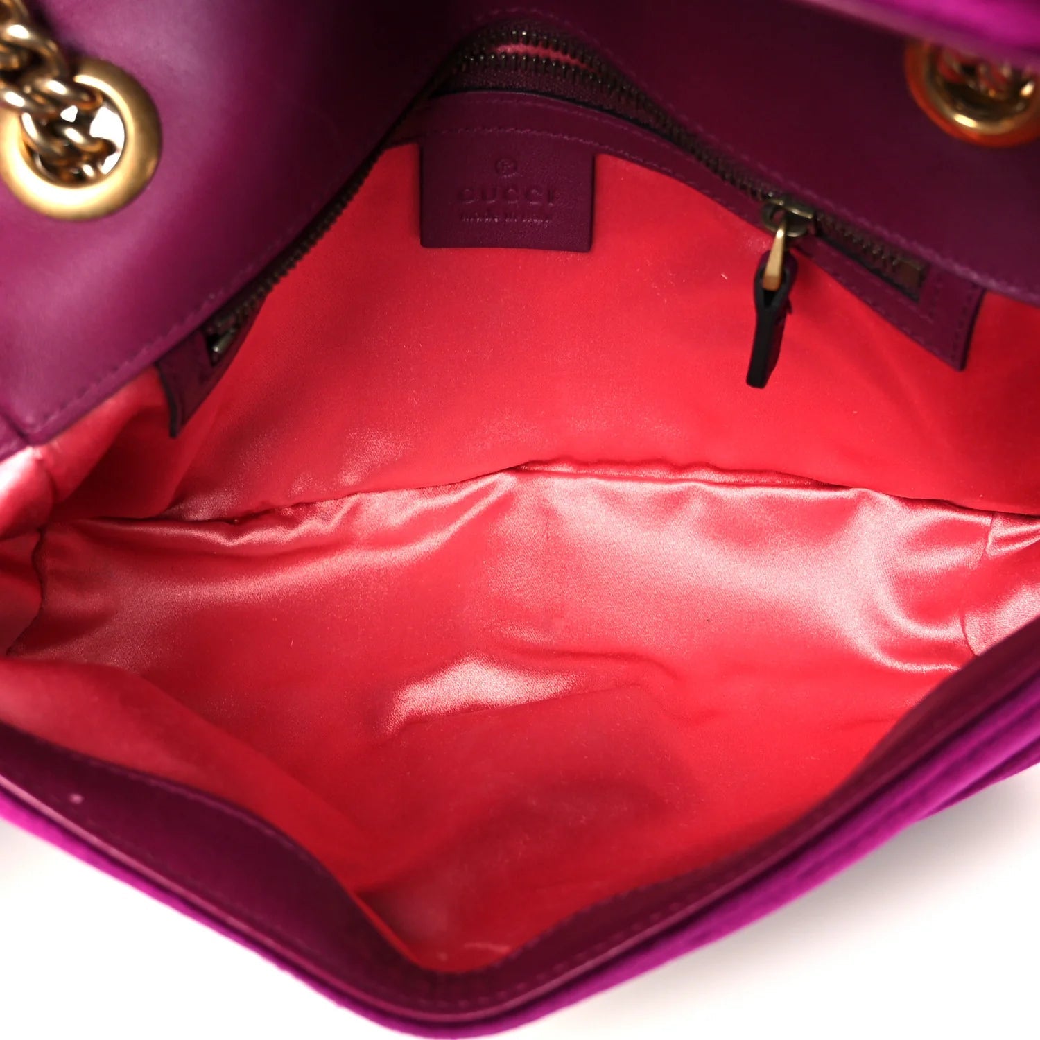 Velvet Matelasse Small GG Marmont Shoulder Bag Fuchsia Violet Cyclamen