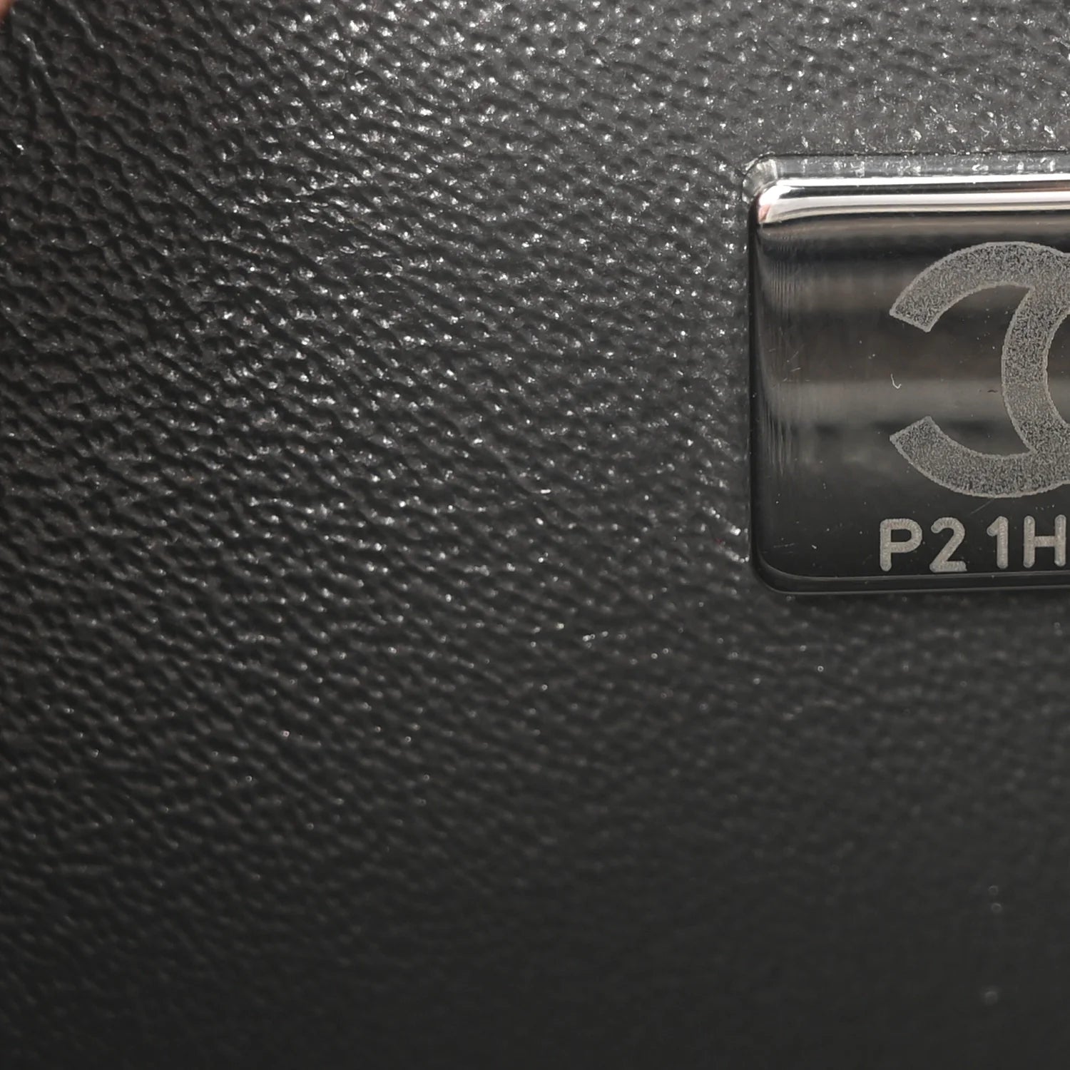 Metallic Lambskin Quilted Mini Rectangular Flap Dark Grey