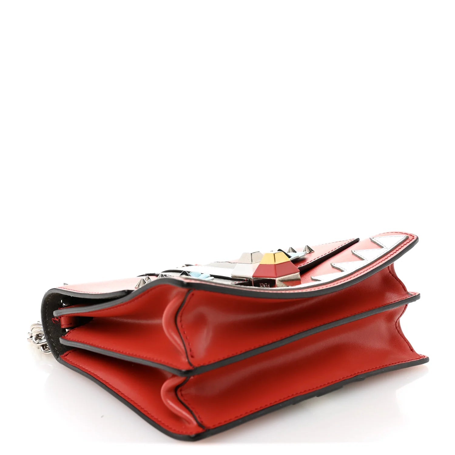 Vitello Liberty Lucido Catalan Mirror Hypnoteyes Studded Small Kan I Shoulder Bag Bloody Mary Carbone Multicolor