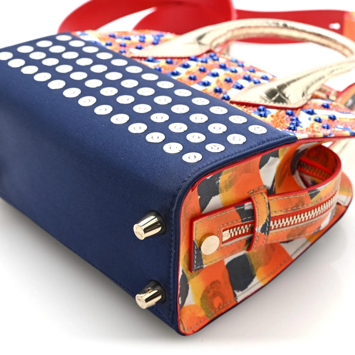 Crepe Satin Canvas Embroidered Gaagal Mini Eloise Tote Magma