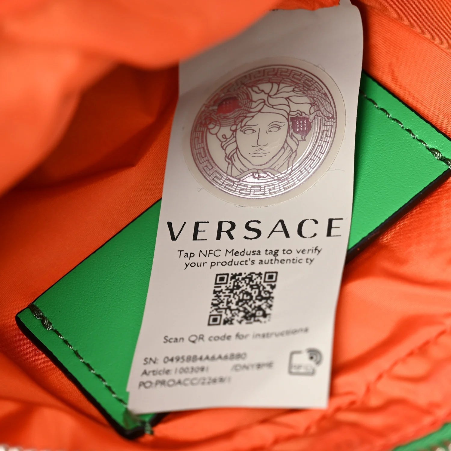 Nylon Palazzo Medusa Crossbody Bag Green