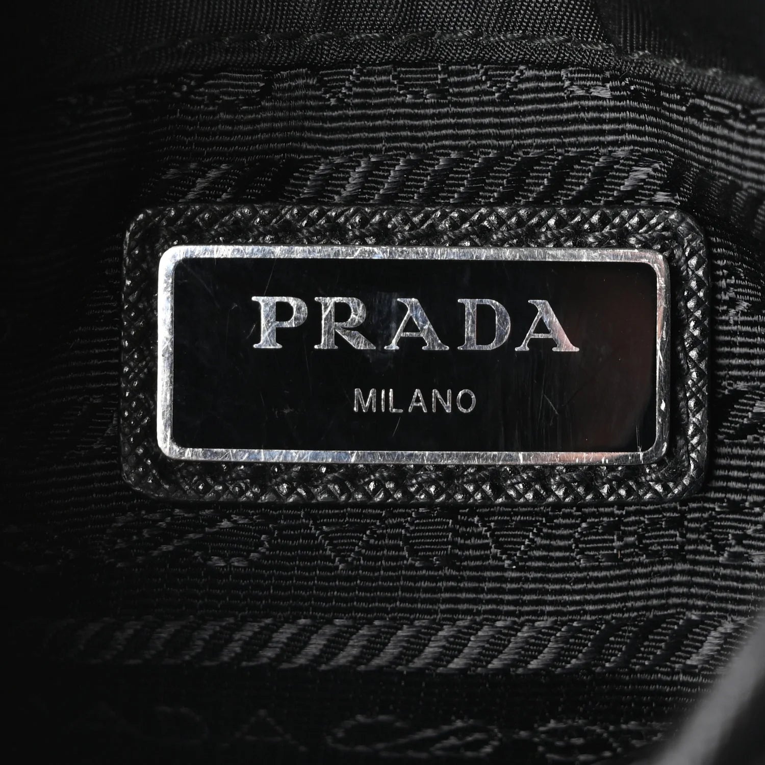 Re-Nylon Saffiano Mini Pocket Single Snap Buckle Messenger Bag Black