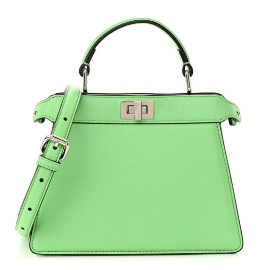 Shiny Nappa Petite Peekaboo I SEE U Satchel Edamame