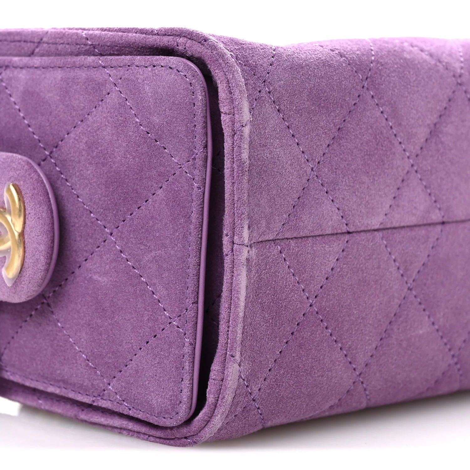 Suede Quilted Mini  25 Handbag Purple