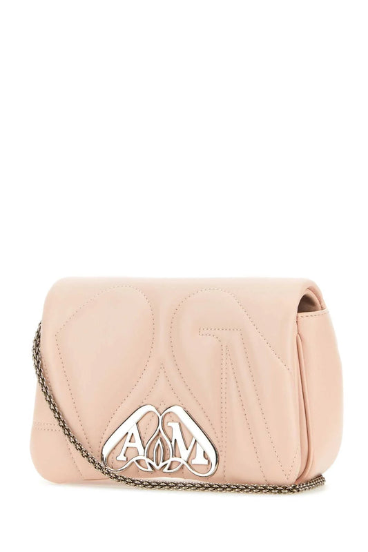 PASTEL PINK LEATHER MINI SEAL CLUTCH