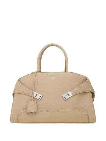 LEATHER STUDDED HANDBAG