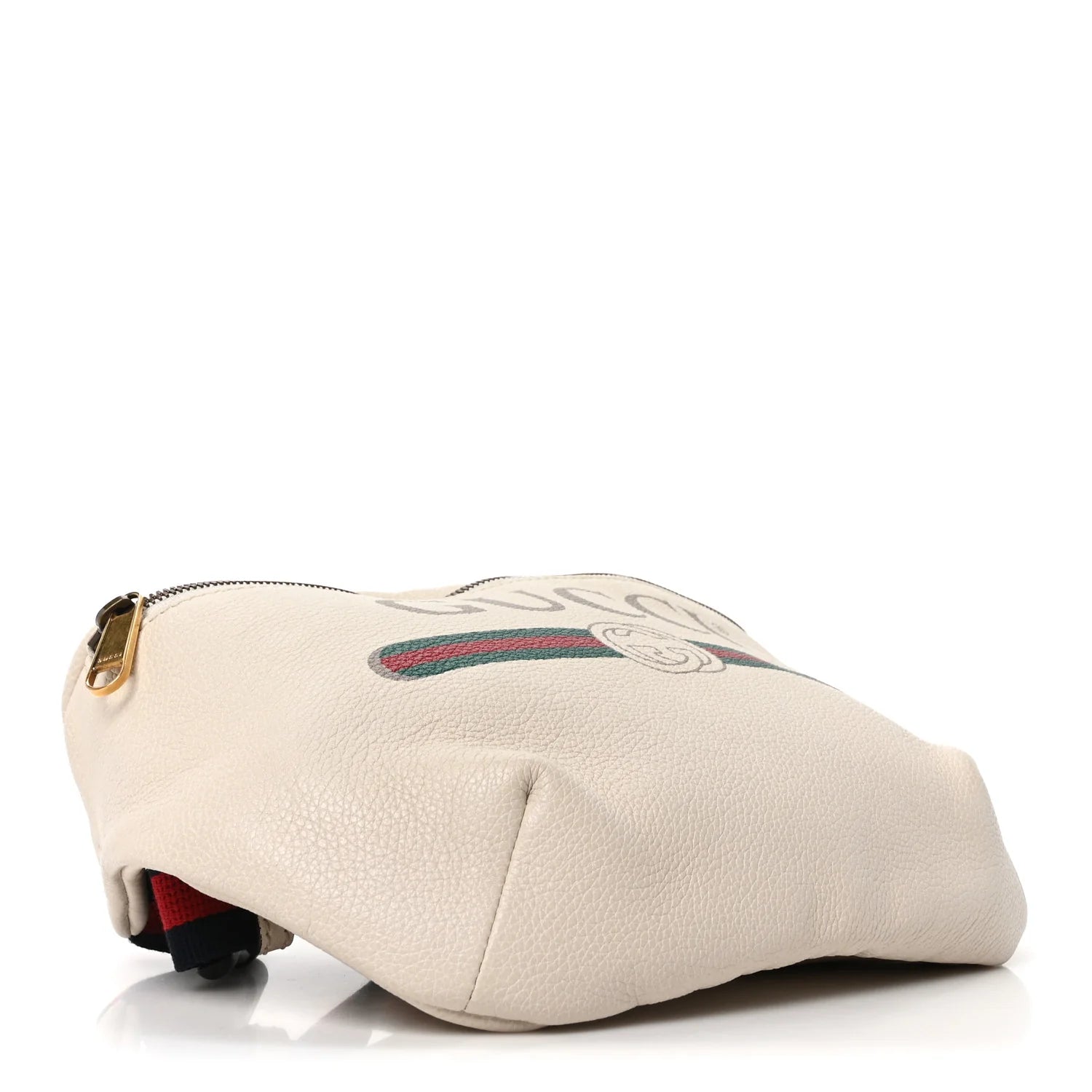 Grained Calfskin Logo Belt Bag White