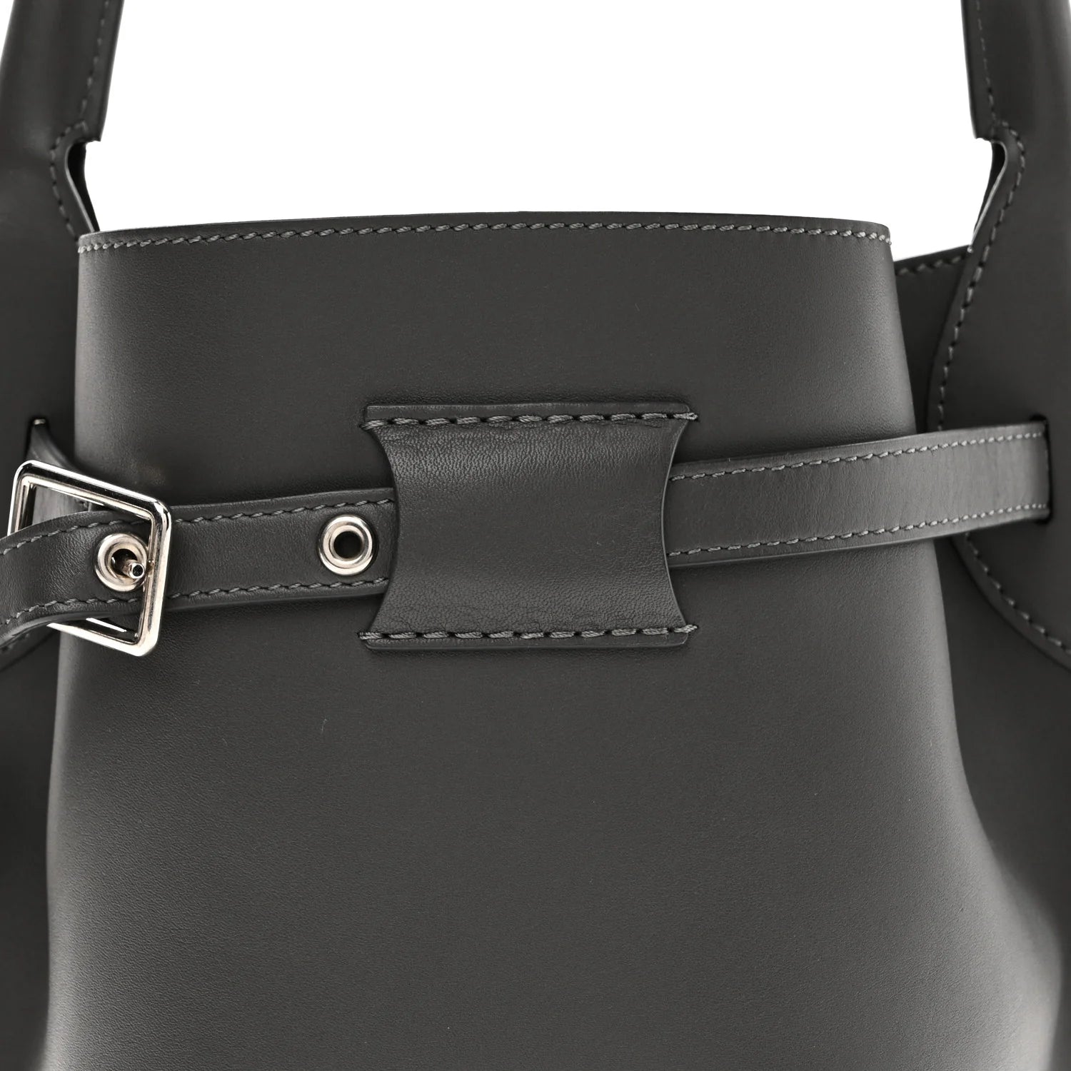 Smooth Calfskin Nano Big Bag Bucket Grey