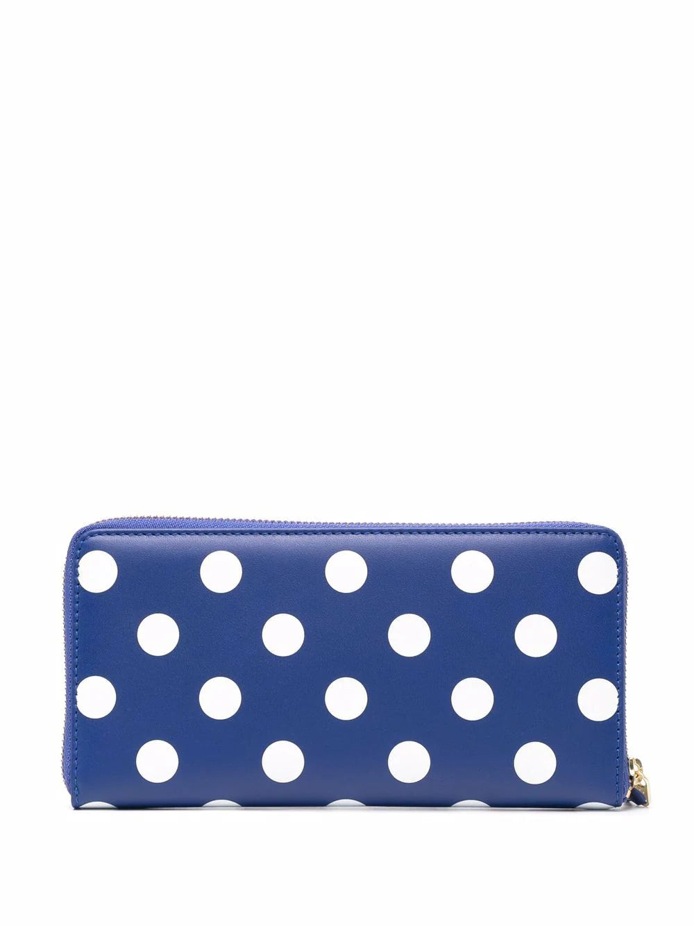 NAVY POLKA DOT RAFFIA PURSE