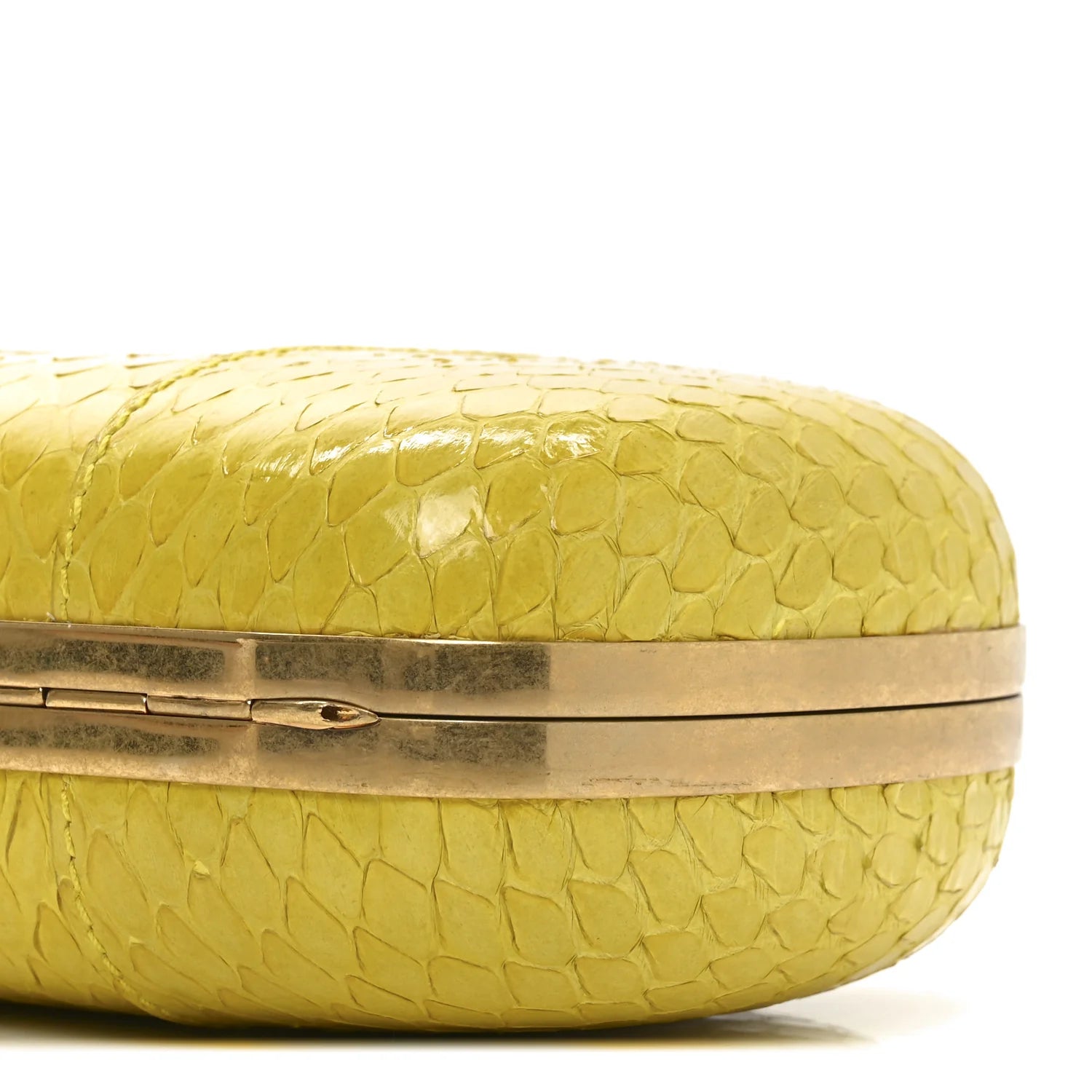Snakeskin Skull Box Clutch Bright Yellow