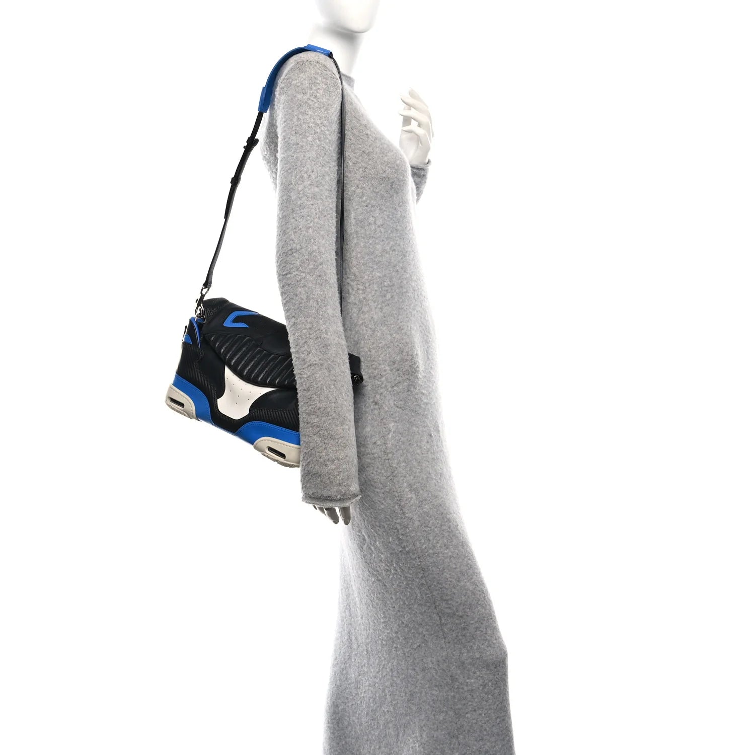 Perforated Calfskin Large Sneaker Sling Black Airforce