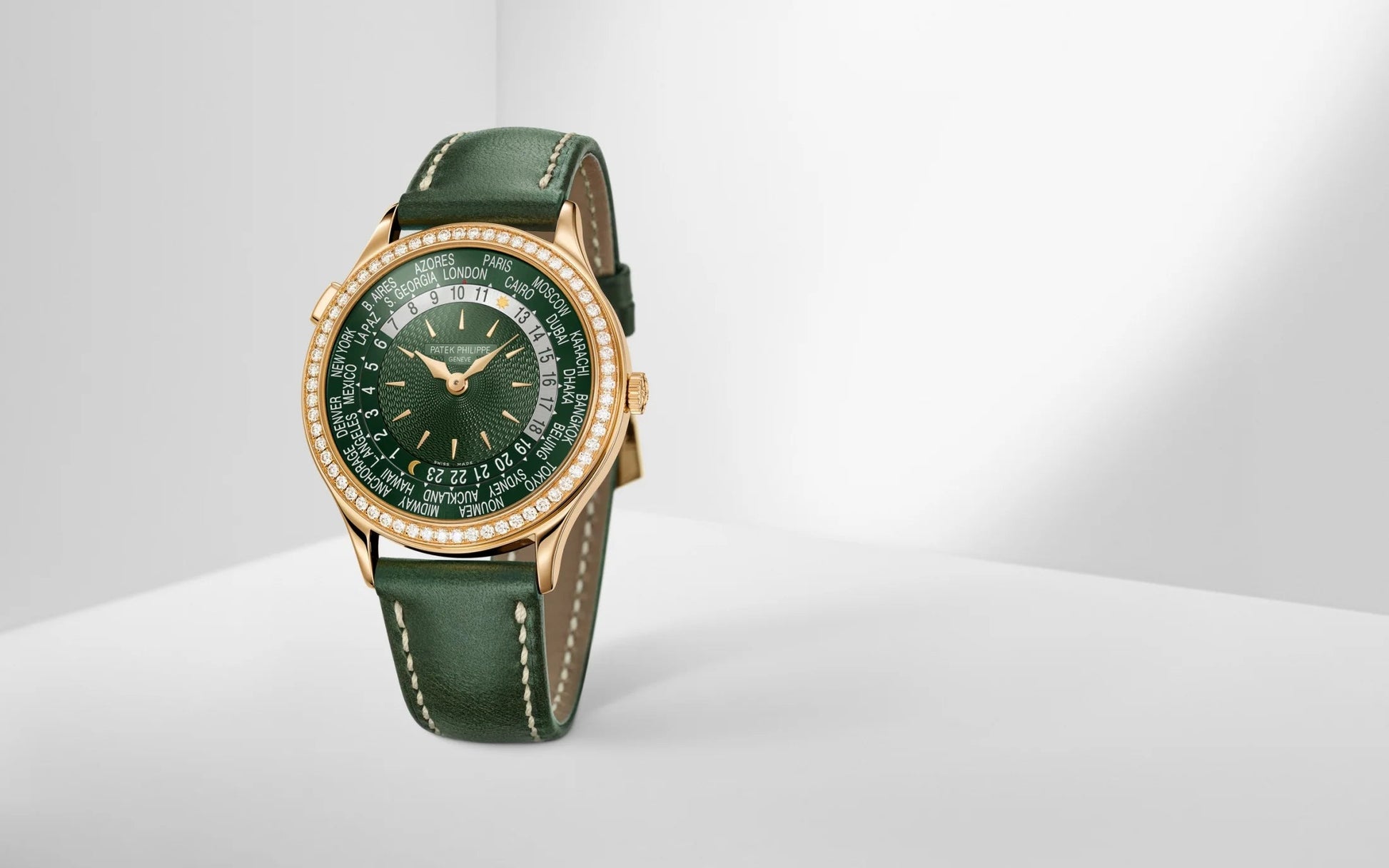 Women’S Complication World-Time, 18K Rose Gold Set with 89 Diamonds (~1.03 Ct.), 36Mm, Ref# 7130R-014