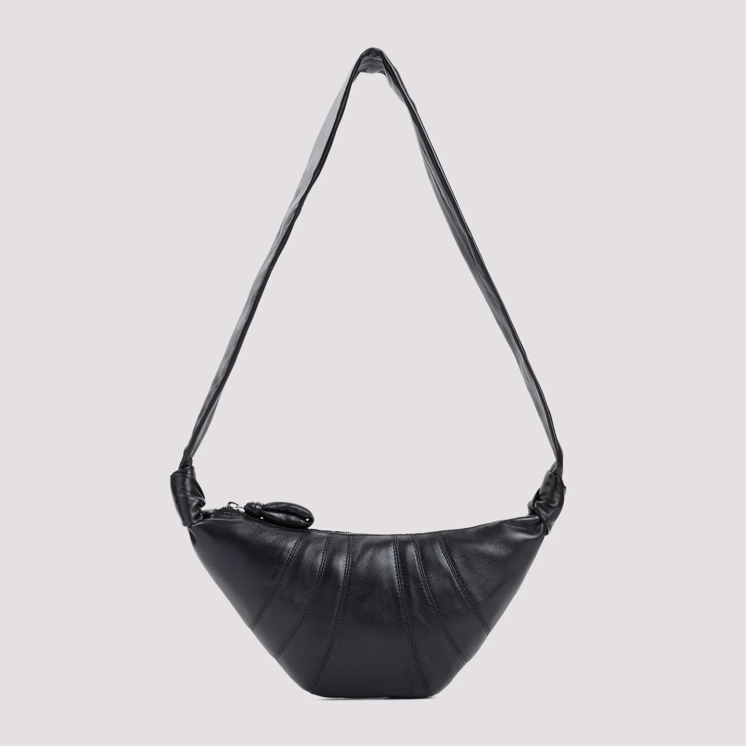 LEATHER CROISSANT ZIP BAG