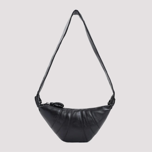 LEATHER CROISSANT ZIP BAG