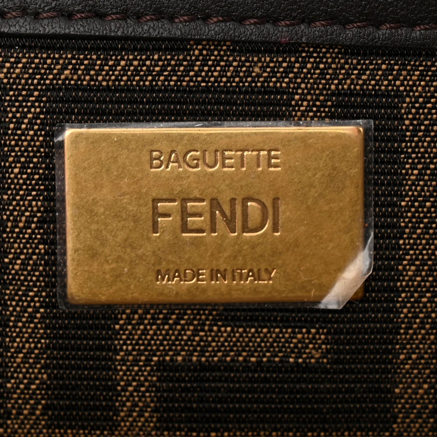 Shearling FF Midi Chain Baguette Ebano