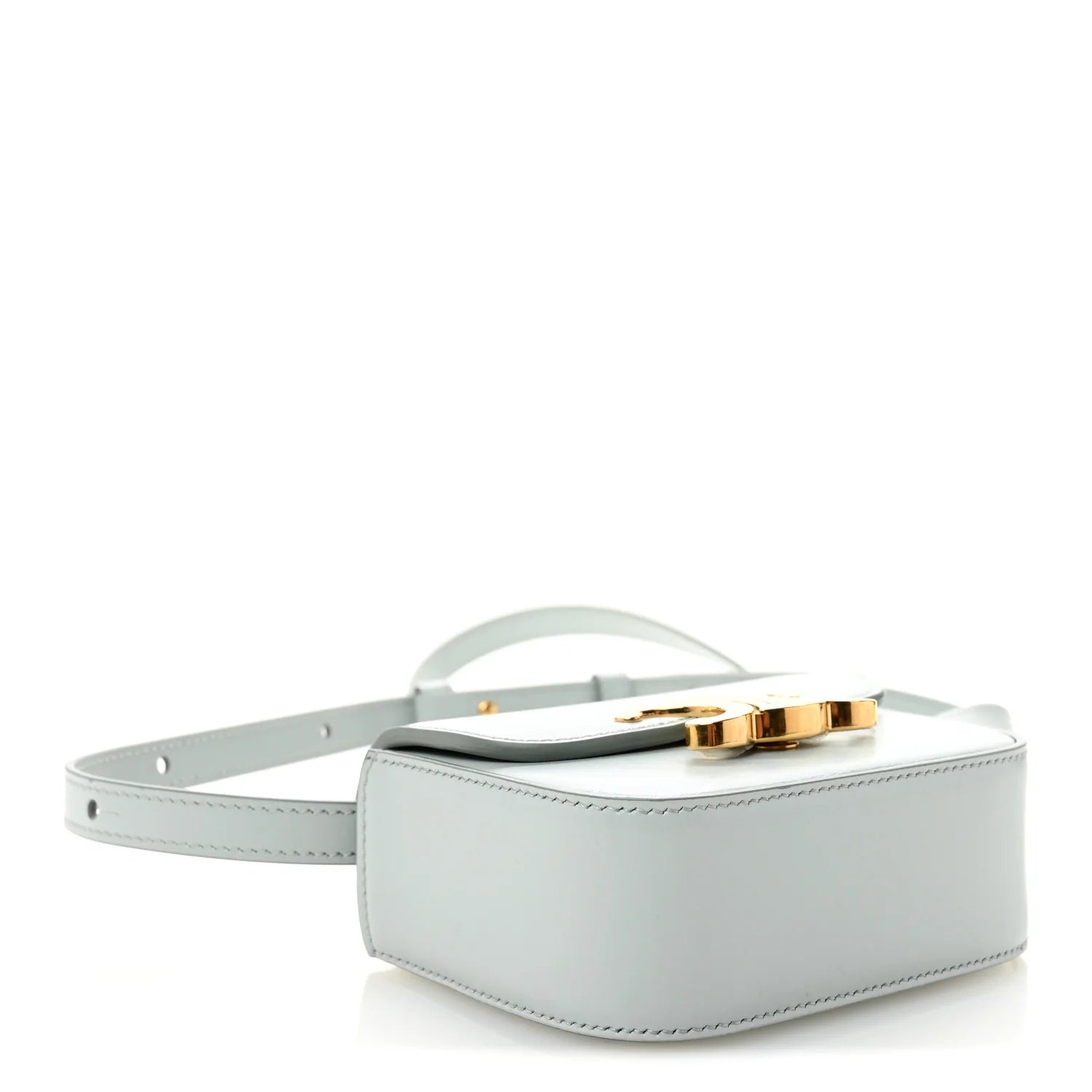 Shiny Calfskin Mini Claude Soft Blue