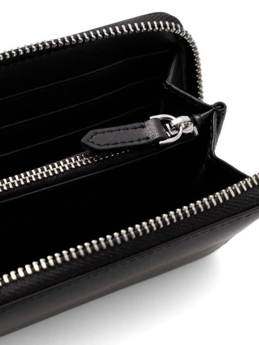 CIRCLE SM BLACK PERFORATED LOGO WALLET