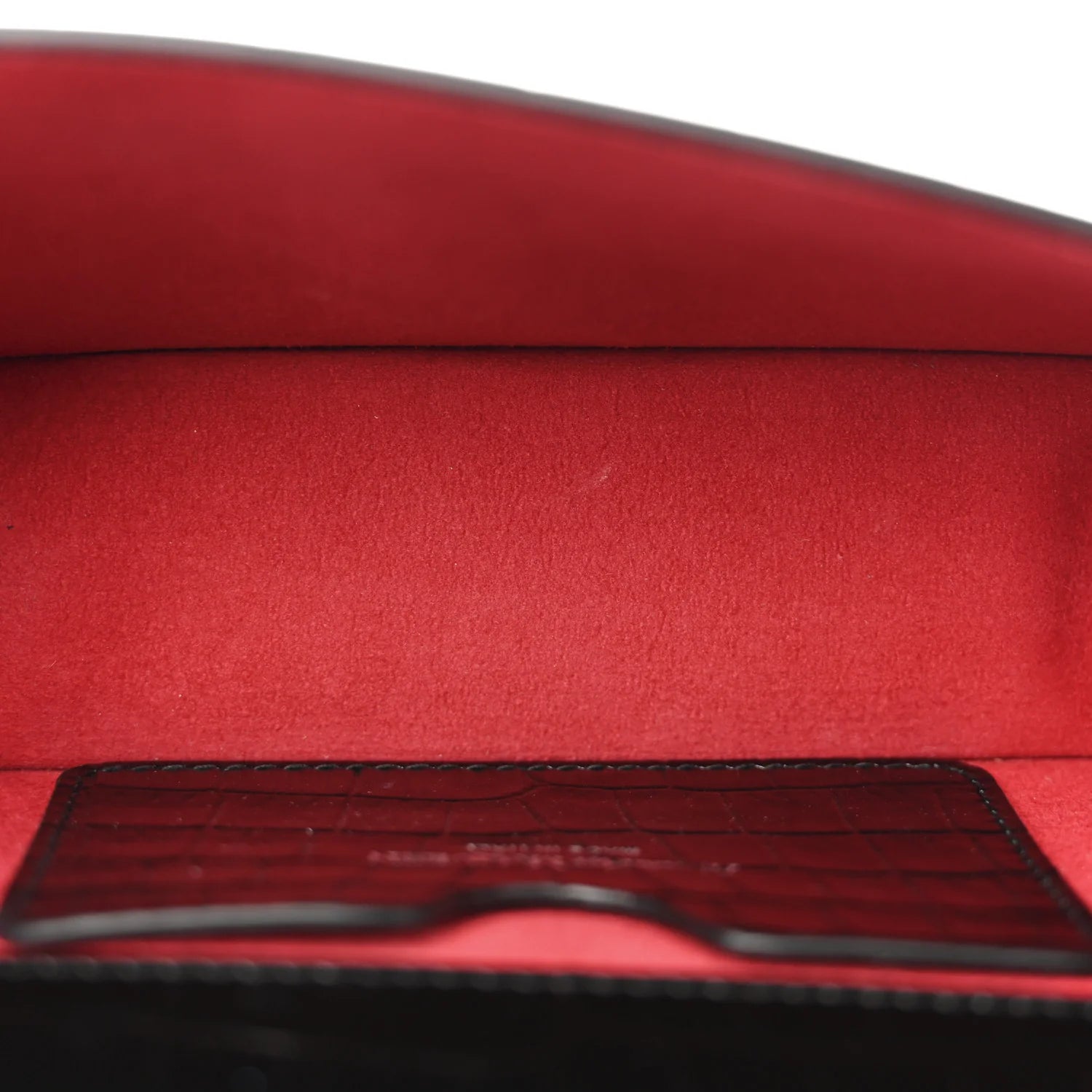 Shiny Calfskin Crocodile Embossed Mini Jeweled Satchel Black