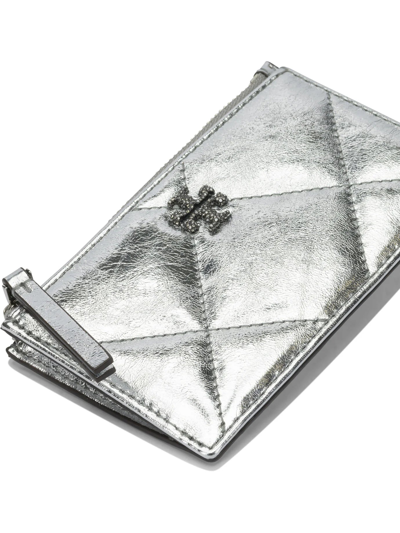 SILVER COW LEATHER CARD HOLDER