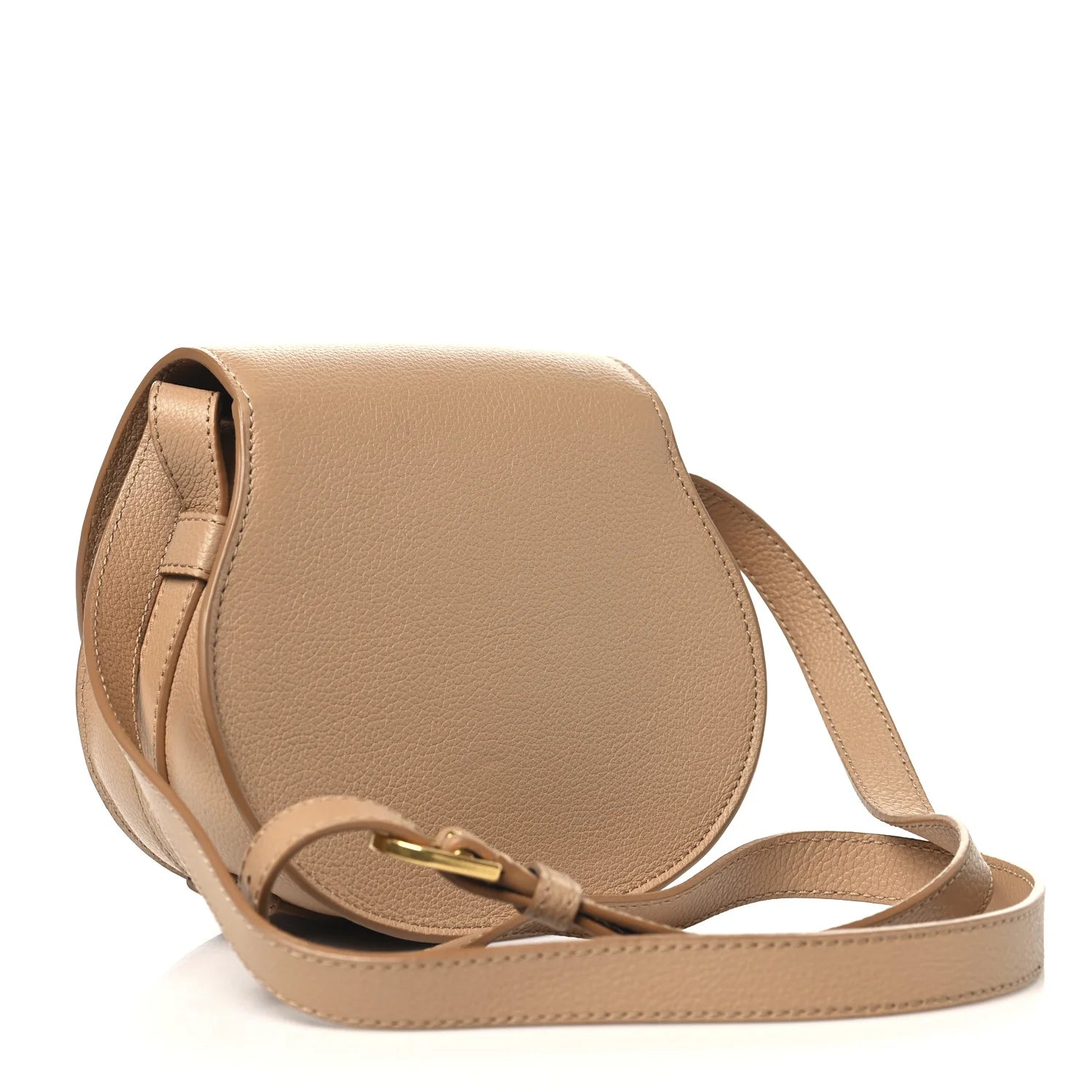 Grained Calfskin Small Marcie Saddle Bag Light Tan