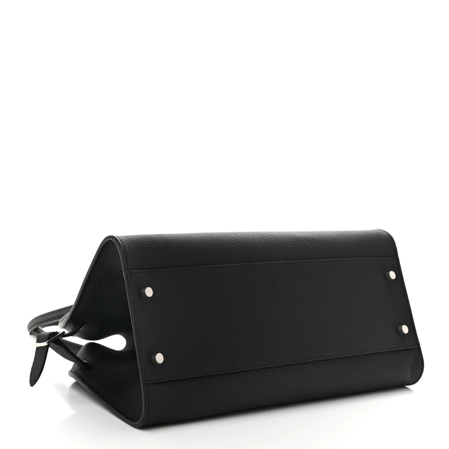 Matte Grained Calfskin Margaux Shoulder 12 Black