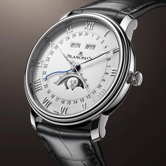 Unworn  Villeret SS Ultra Slim Moonphase and Complete Calender, Stainless Steel, 40 Mm, Ref# 6654-1127-55B, Box and Papers