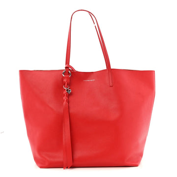 Grained Calfskin Skull Open Shopper Tote Red